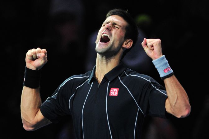 No.2 Djokovic shows how much victory means to him as he completes a straight sets demolition of top ranked Nadal.