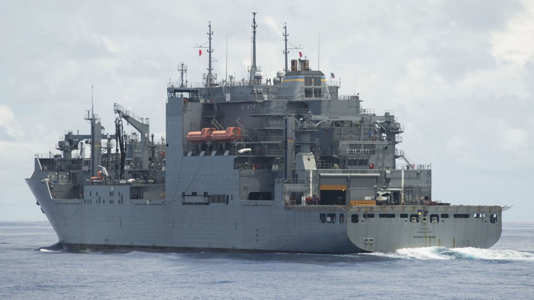 The USNS Charles Drew, a Navy supply ship, is among those heading to the Philippines.