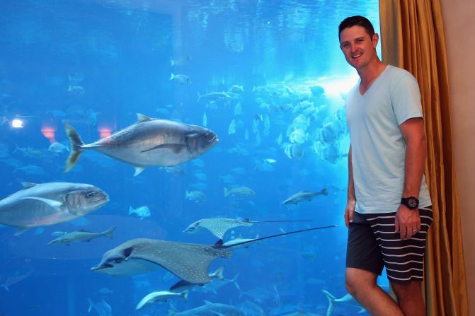The prize for the golfer who got nearest the target was a five-night stay in one of the two underwater suites at the Atlantis, complete with your own aquarium full of 65,000 fishy inhabitants. Regular punters would have to fork out nearly £5,000 ($7,846) a night to stay under the sea.
