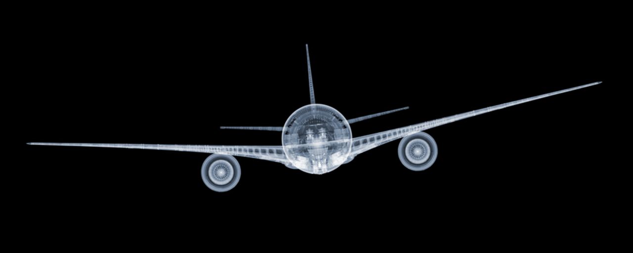 Veasey couldn't fit the whole plane in his studio, so he disassembled it, photographed sections and then reproduced the rest in Photoshop.