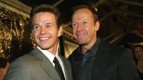 Mark and Donnie Wahlberg attend the 2002 movie premiere of "The Truth About Charlie."