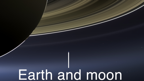 Cassini does not attempt many images of Earth because the sun is so close to the planet that an unobstructed view would damage the spacecraft's sensitive detectors. Cassini team members looked for an opportunity when the sun would slip behind Saturn from Cassini's point of view.