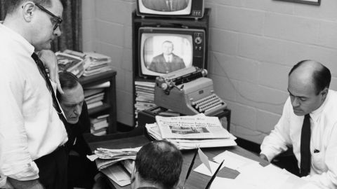 The NBC News Bureau covers the assassination President of John F. Kennedy.