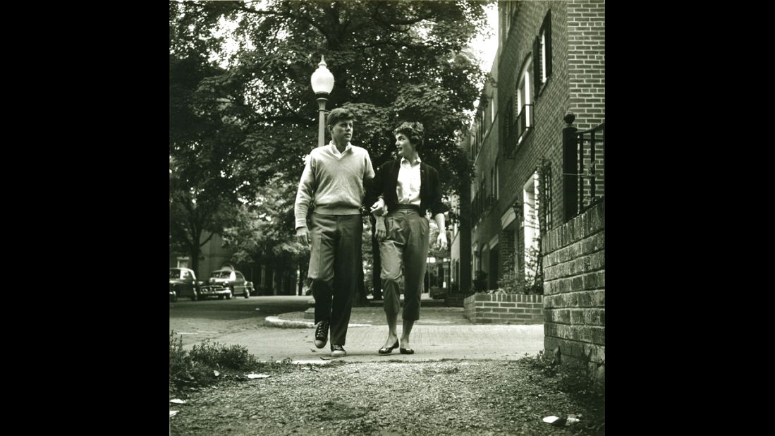 The couple strolling in the Georgetown area of Washington on May 8, 1954.