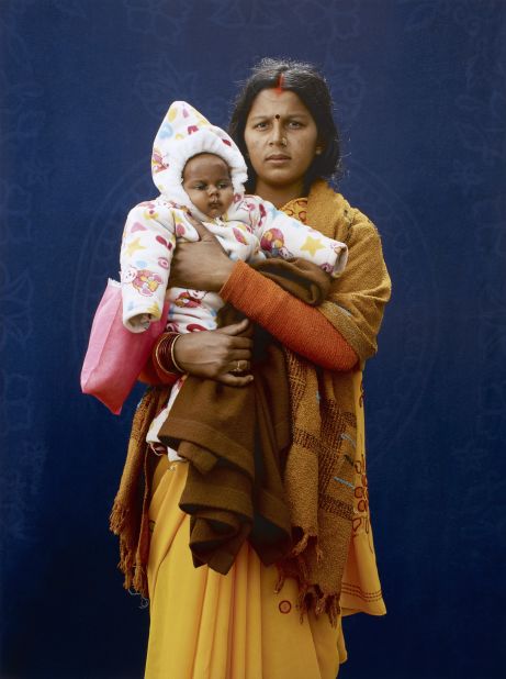 In second place was this picture of Mamta Dubey, who was on a pilgrimage to the Kumbh Mela festival in India. Photographer Giles Price took the shot in a pop-up studio outside of a hospital. 