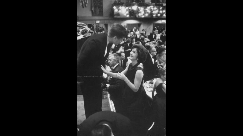 John and Jackie at Eleanor Roosevelt's 75th birthday celebration in 1959.