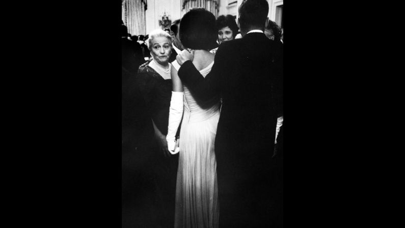 President Kennedy and Jackie greet guests at a party for Nobel Prize winners at the White House on April 29, 1961. 