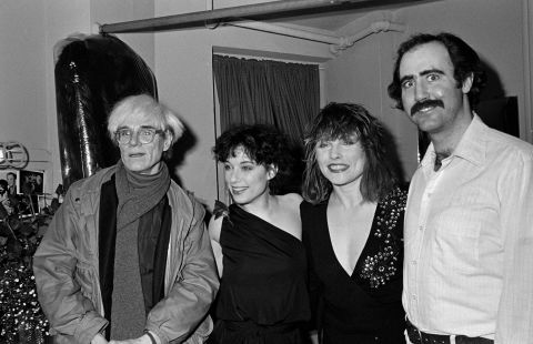 Andy Warhol, left, with Caitlin Clarke, Debbie Harry and Kaufman, who appeared together in the Broadway show "Teaneck Tansi: The Venus Flytrap" at the Nederlander Theatre in New York. The show ran for only one night, on April 20, 1983. 
