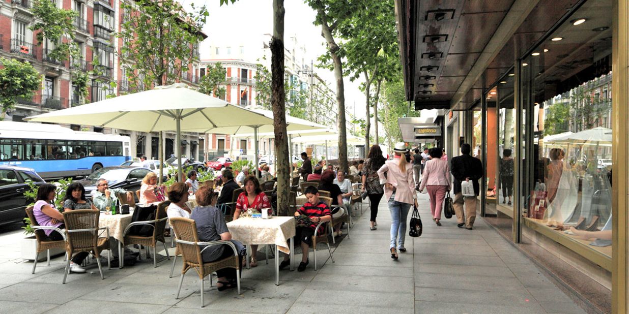 Madrid ranks third for best prices on luxury items in the Globe Shopper Index. We love it for the glorious sidewalks. 