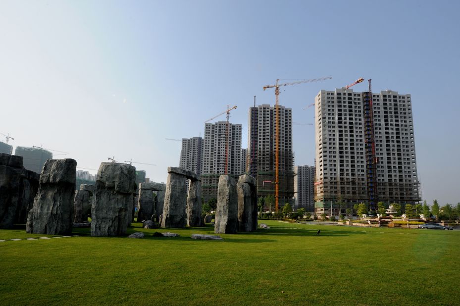 China may be leading the way when it comes to the volume, at least, of reproduced tourist attractions, but the housing project in the background of this Stonehenge copy in Hefei, east China, rather gives the game away. 
