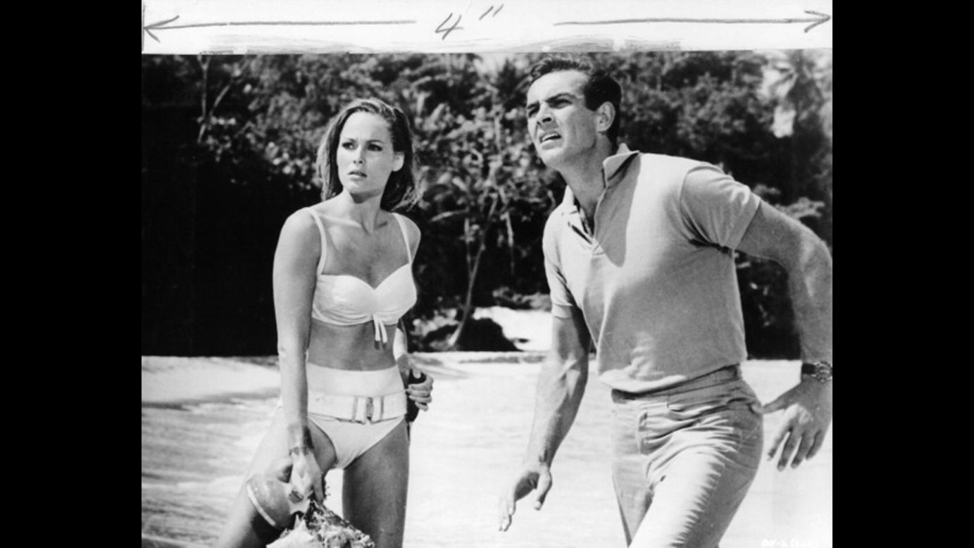 Sean Connery and  Ursula Andress appear in a scene from the film "James Bond: Dr. No." The film premiered in the United States on May 8,1963, as the first James Bond film.