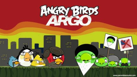 Following Argo's Oscar win, The Pan-Arabia Enquirer joked about a new Angry Birds edition. 