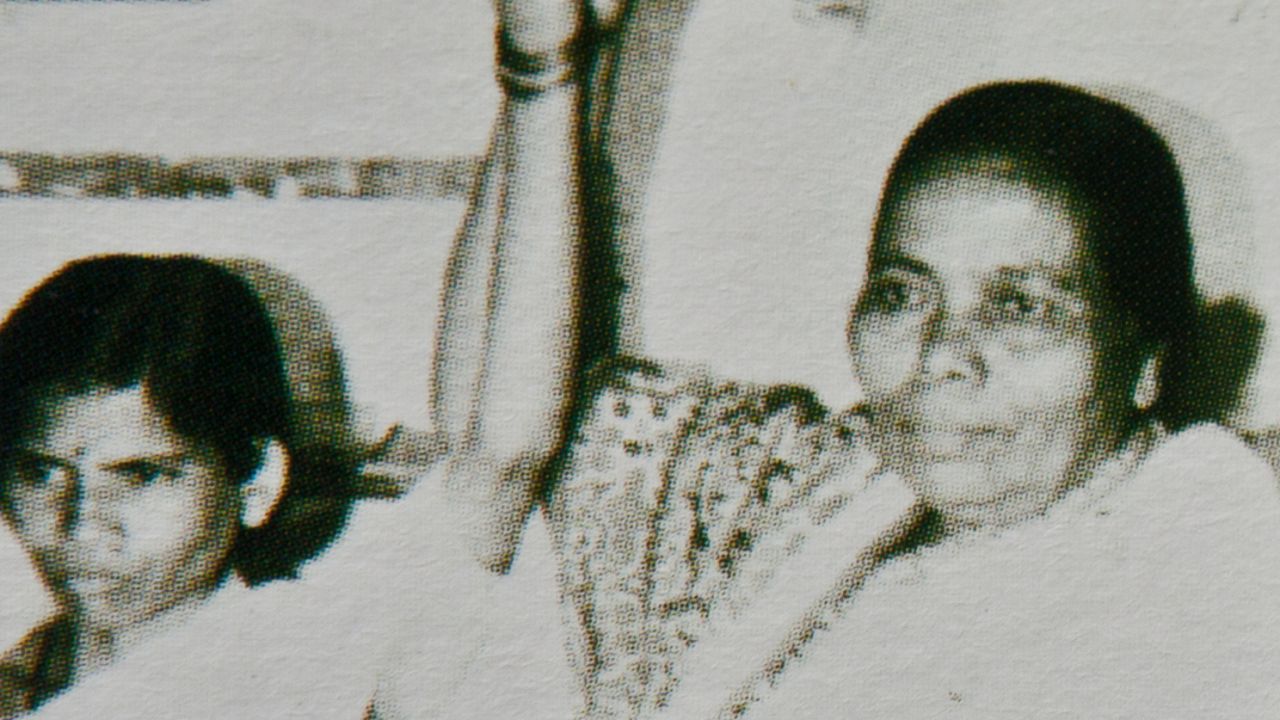 Activist Seema Sakhare (right) with Mathura, who says she was raped by two policemen in India in 1972. The photo was obtained from a booklet published by Sakhare's organization. 