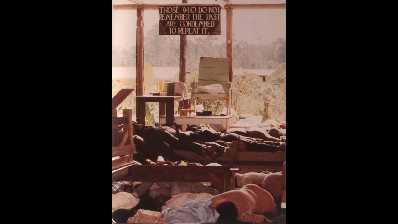 Inside the People's Temple in Jonestown. More than 900 Americans died in a murder-and-suicide ritual at the People's Temple agricultural mission.