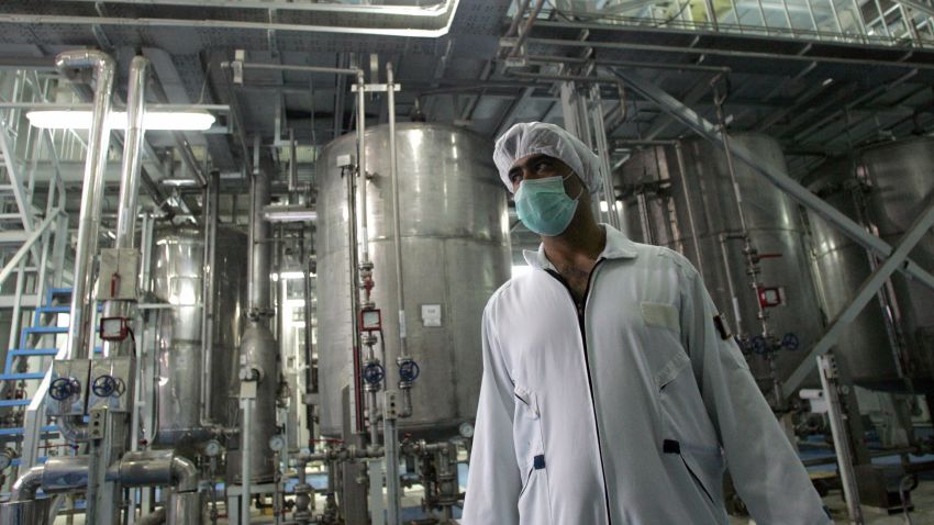 An Iranian technician works at the Isfahan Uranium Conversion Facilities south of Tehran in February 2007.