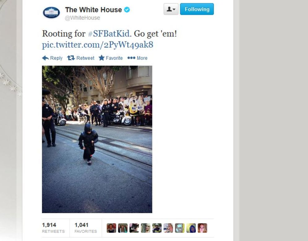 La Casa Blanca apoyó la causa a través de su cuenta en Twitter.