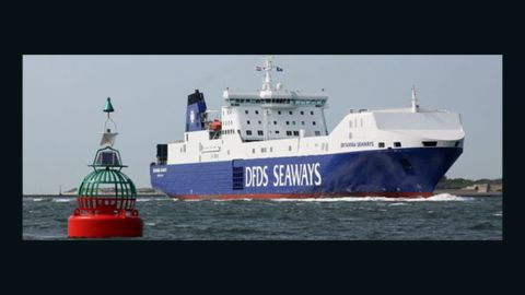 Crew members were fighting a fire Saturday aboard the cargo vessel Britannia Seaways, shown in a file photo.