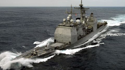The USS Chancellorsville was testing combat weapons system off the coast of Southern California when the accident occurred.