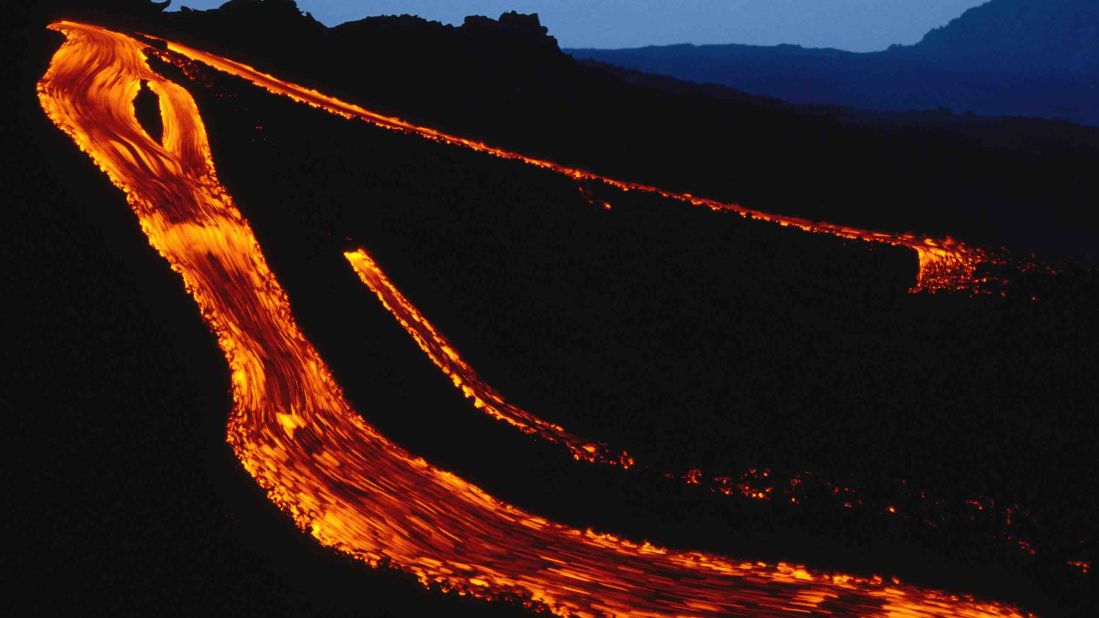 Lava flows down Etna in 1993.