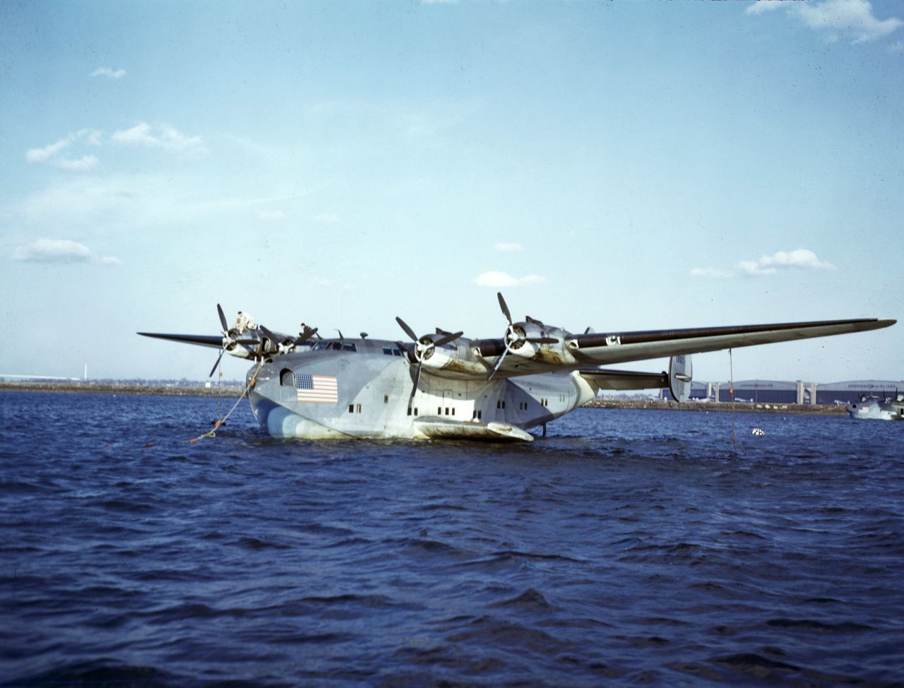 The "Jumbo" of its time, the 314 Clipper made the first scheduled trans-Atlantic flight in 1939. It held 74 passengers and cemented regular flying on long-haul routes from North America across the Pacific to Asia and across the Atlantic to Europe. Its well-appointed cabin heralded the real birth of in-flight service. 