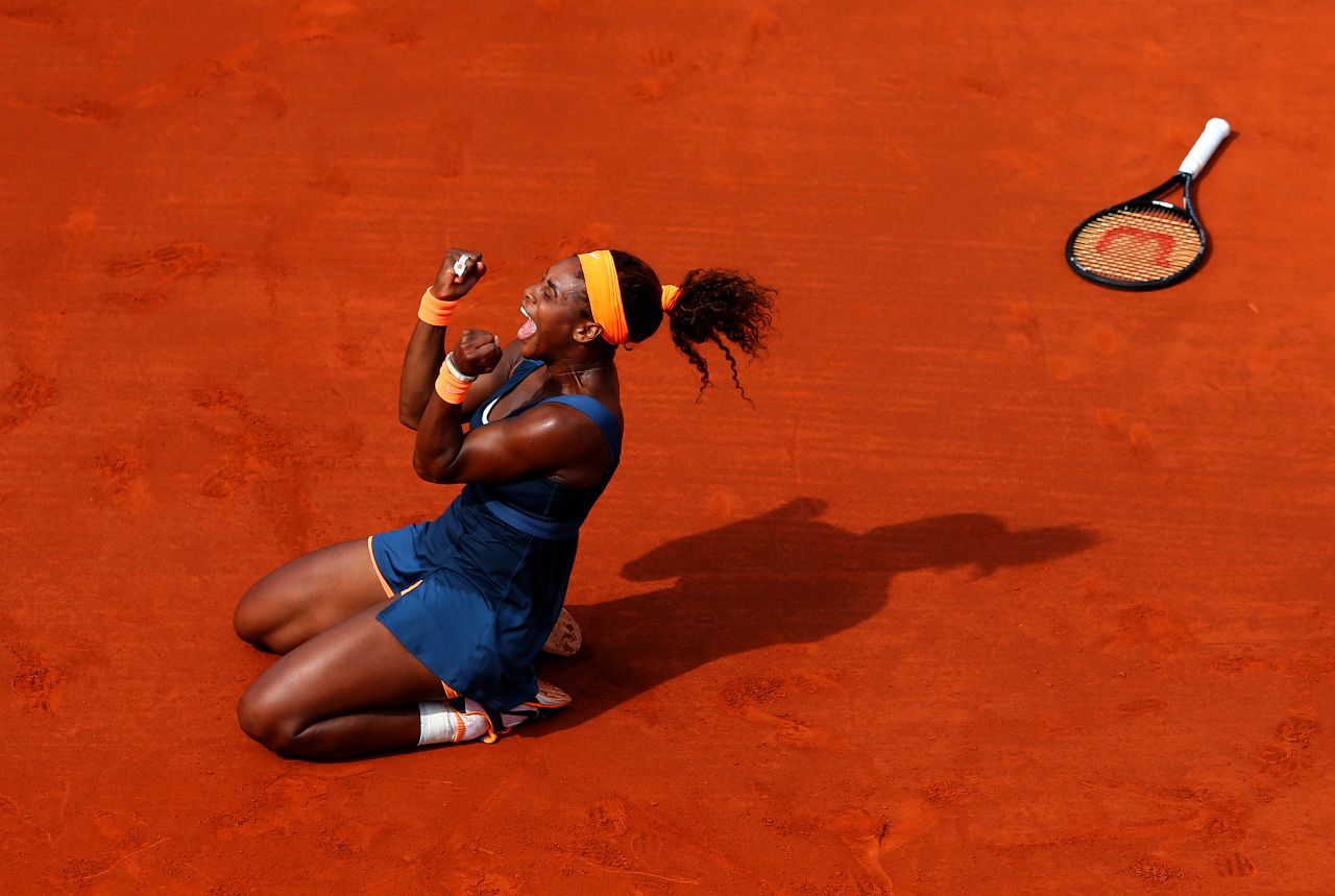 Twelve months on from that shock defeat in the first round, Serena banished her demons by winning her second French Open title, and her first since 2002, after beating defending champion Maria Sharapova.