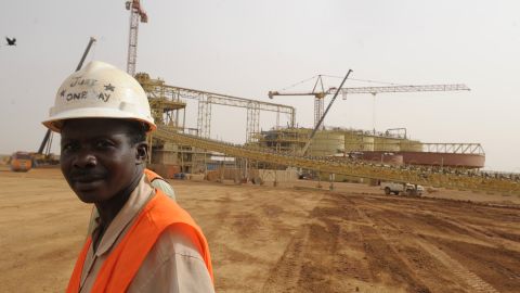 Gold is among the resources spurring economic growth in Africa. Pictured,  the Essakane gold mine in Burkina Faso.