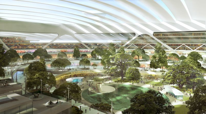 Natural light to fill the terminals, allowing trees and lawn to grow -- and giving passengers more to look at than retail franchises.