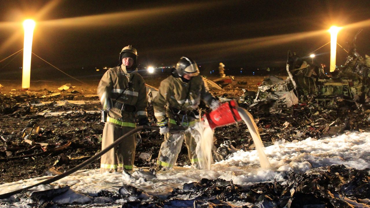 A handout photo provided early on November 18, 2013 by the Russian Emergencies Ministry's press service shows rescuers working at the crash site of a Boeing 737 passenger airliner in the international airport of Russia's Volga city of Kazan. A Boeing 737 operated by a Russian airline crashed yesterday while attempting to land in Kazan, killing all 50 on board, Russia's emergency situations ministry said. AFP PHOTO / RUSSIAN EMERGENCIES MINISTRY 
-- RESTRICTED TO EDITORIAL USE - MANDATORY CREDIT "AFP PHOTO / RUSSIAN EMERGENCIES MINISTRY " - NO MARKETING NO ADVERTISING CAMPAIGNS - DISTRIBUTED AS A SERVICE TO CLIENTS --HO/AFP/Getty Images