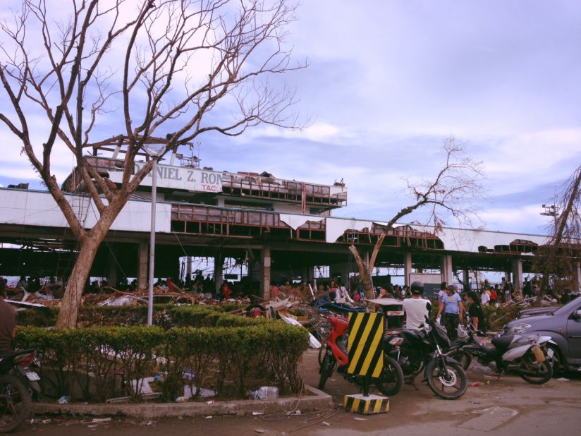 Photo of Tacloban's airport days after the typhoon ripped through it. "There was destruction as far as the eye could see," said CNN's  Armie Jarin-Bennett.