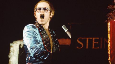 John, here in 1973, was known for wearing colorful costumes and wild glasses, especially in the early years. His on-stage outfits have included a duck suit, a sequined baseball uniform and a Ronald McDonald outfit. He would wear the colorful clothes to create a spectacle and offset his shyness.