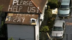 A plea for help on a New Orleans rooftop, days after Hurricane Katrina struck the city in 2005.