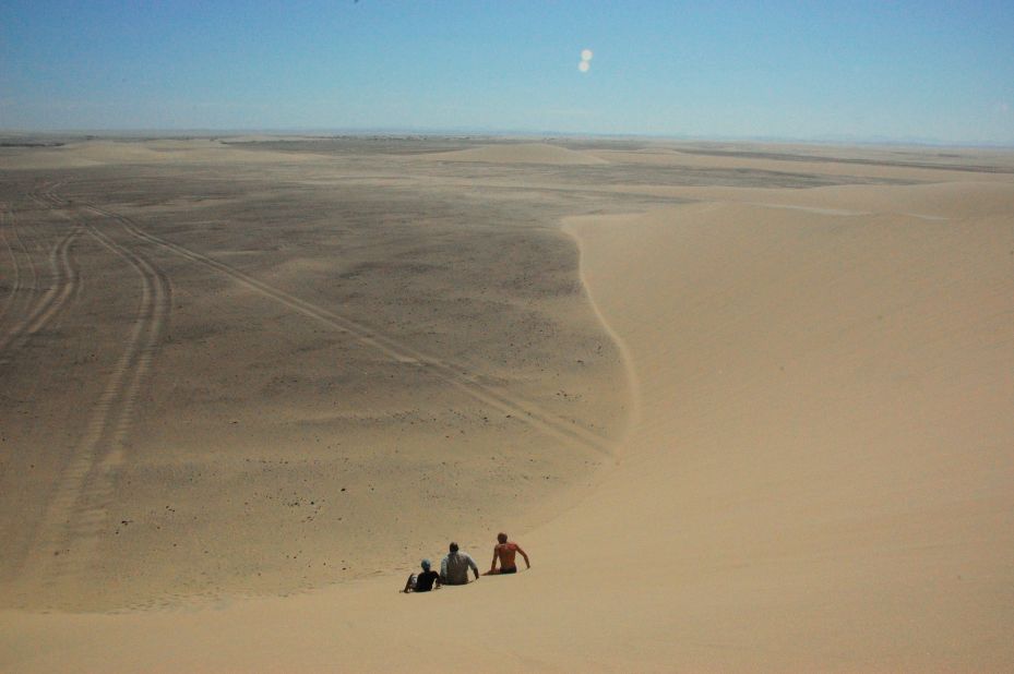Air trapped between grains of sand makes the dunes "roar" when you toboggan down them.