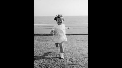 Caroline runs around during a family vacation in Palm Beach, Florida, in 1961.