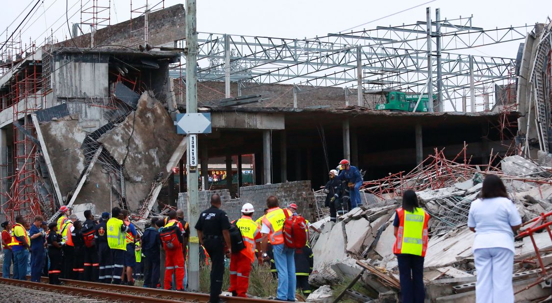 "It's unknown exactly what caused the collapse," said Crisis Medical operations director Neil Powell. "There was a large amount of scaffolding and cement foundation that collapsed on to some of the construction workers."