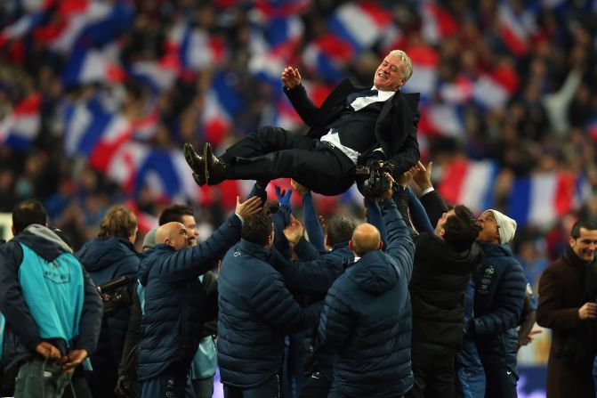 In the stadium where he won the World Cup as a player, France coach Didier Deschamps revels in another famous night at St Denis. 