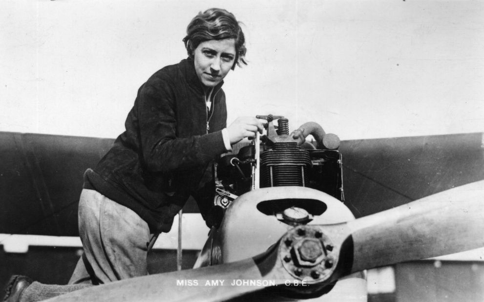 British aviator  Amy Johnson was well known for her daredevil antics. At the age of 26, she was the first female pilot to fly alone from Britain to Australia.