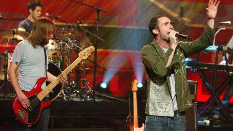 Levine performs with Maroon 5 on "The Tonight Show with Jay Leno" in Burbank, California, in 2004.