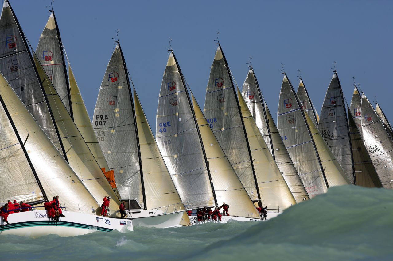 Onne van der Wal has traveled across the world taking photos of all sorts of vessels. Here he captured Farr 40s racing off Florida during the annual Key West Race Week.<br />
