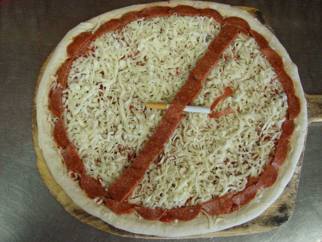 Pizza parlor owner Paul Tamasi created this pizza to celebrate the fact that he quit smoking in 1985