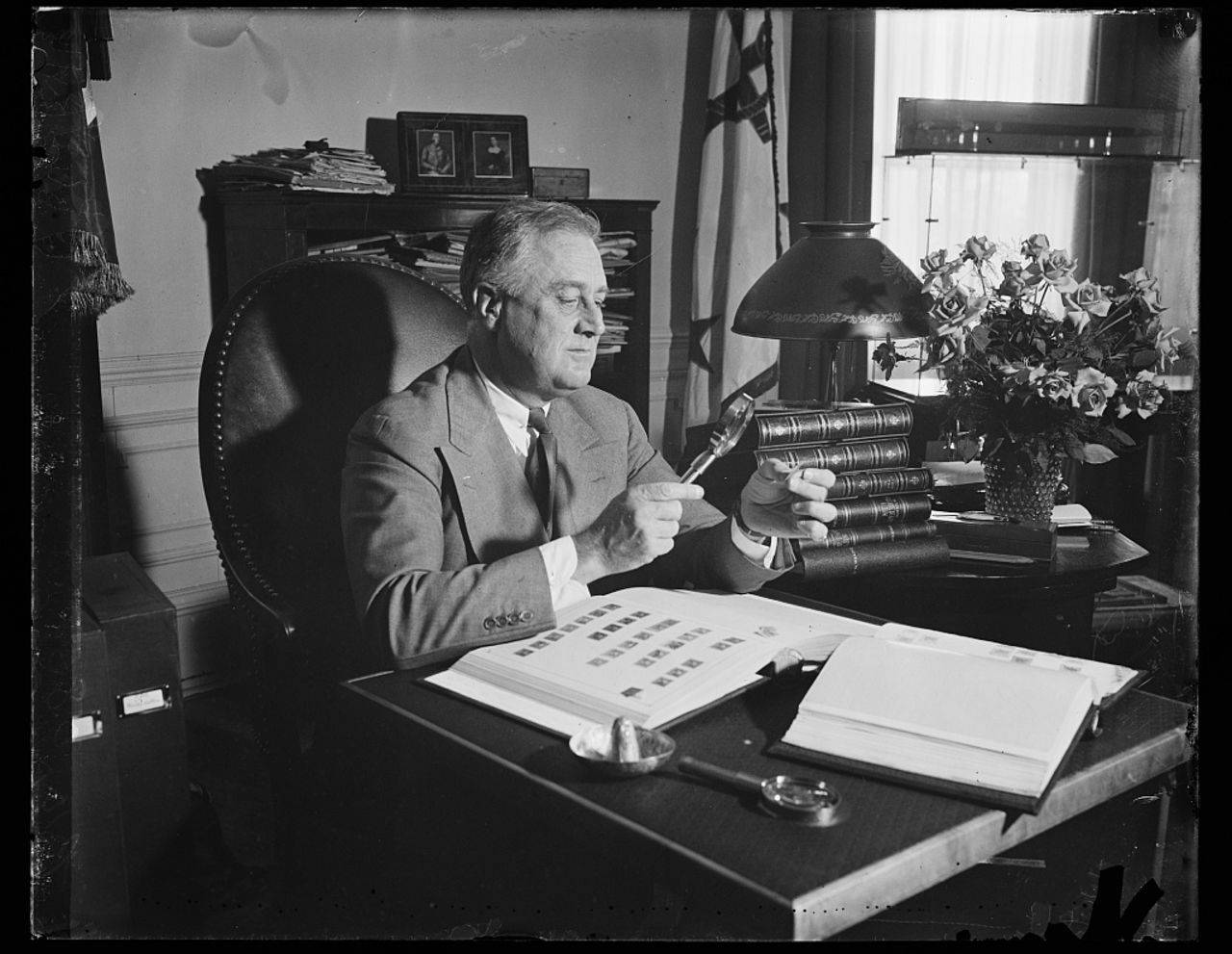Franklin D. Roosevelt, the only President elected four times, collected stamps throughout his life.