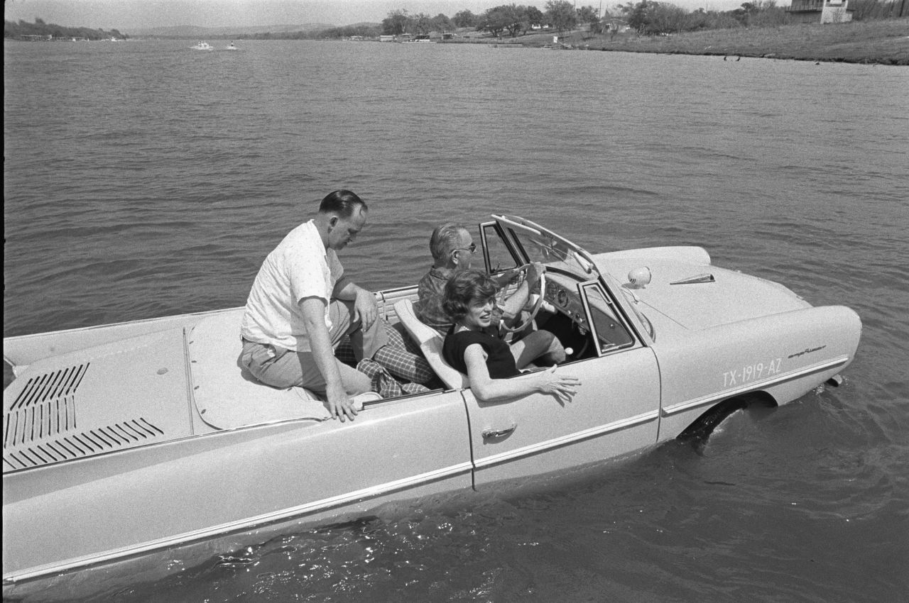 Lyndon B. Johnson kept a collection of vehicles at his ranch in Texas. Among them was the <a href="http://www.nps.gov/lyjo/planyourvisit/presidentialvehicles.htm" target="_blank" target="_blank">Amphicar</a>, a civilian amphibious passenger car produced in the 1960s.