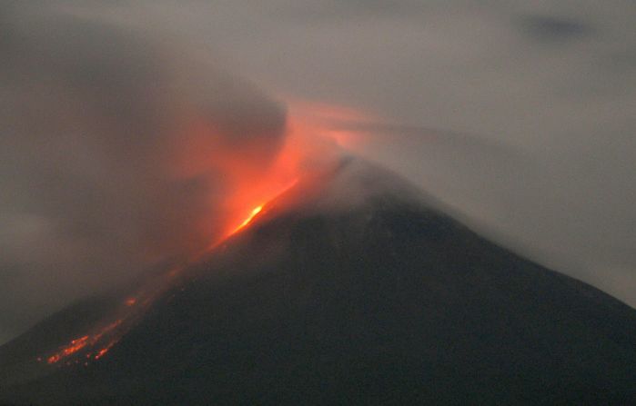 Western Mexico's Colima volcano emits lava in October 2004. The Global Volcanism Program reported "a bright thermal anomaly" as well as gas emission in November 2013.