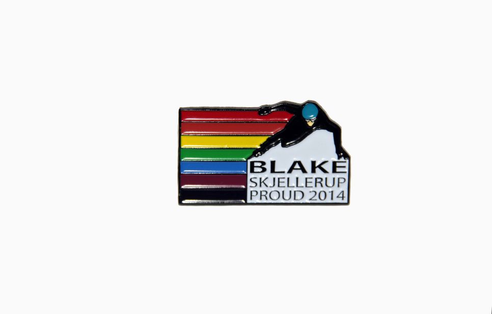 Skjellerup has produced a badge that he intends to wear at Sochi 2014, with the rainbow a symbol of the LBGT community. 