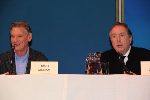 Michael Palin, left, joked that after making eight series of TV travel programs, he'd welcome a Python world tour.