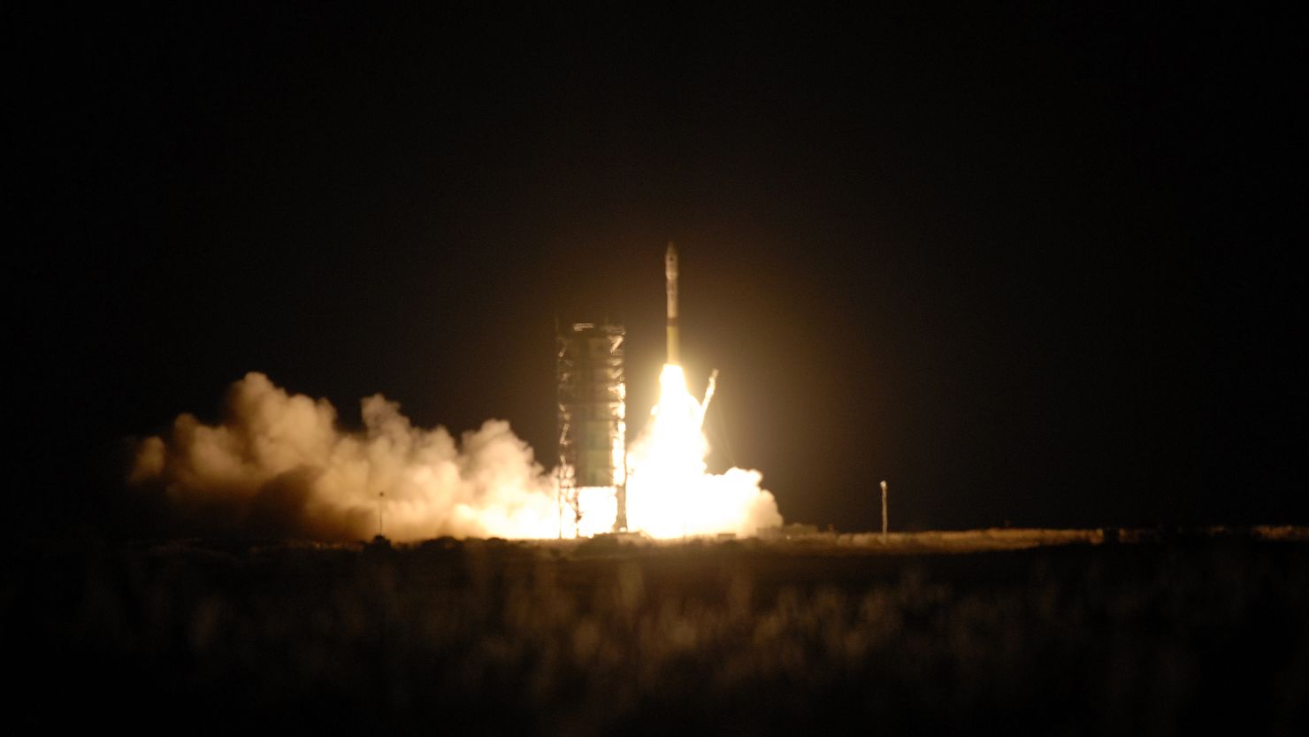 The Minotaur I rocket lifts off from NASA's Wallops Flight Facility in Virginia on Tuesday.