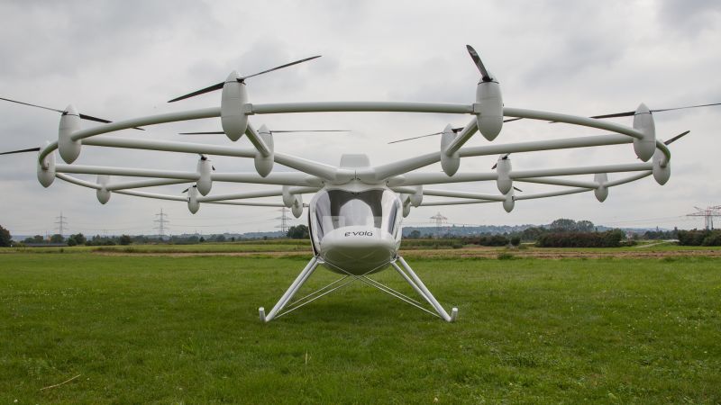 NextImg:Volocopter: 18-propeller electric helicopter takes flight | CNN Business