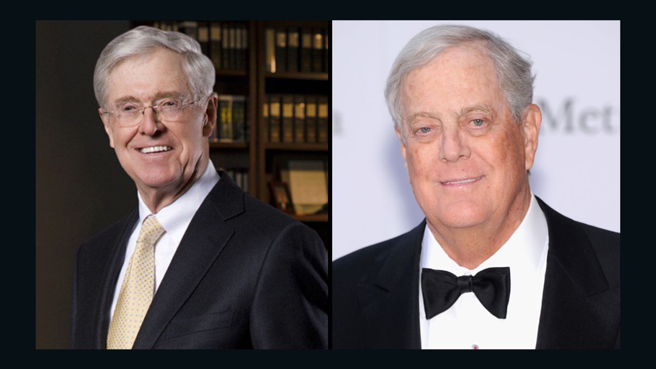 Charles Koch, left, and David Koch have spent millions supporting conservative campaigns.