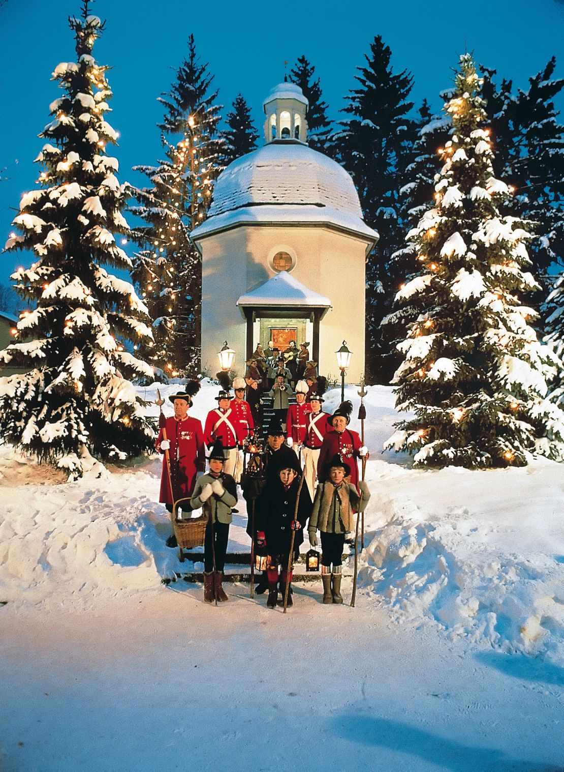 Christmas carol "Silent Night" was first  performed outside a small chapel juts outside Salzburg.