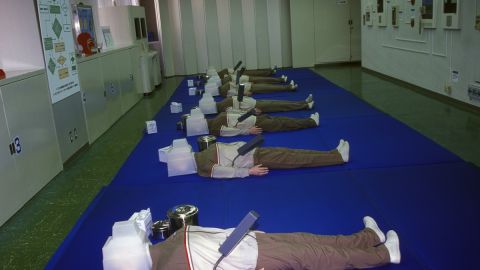 Tokyo Earthquake Simulation Center visitors learn emergency first aid and how to protect themselves after a quake.