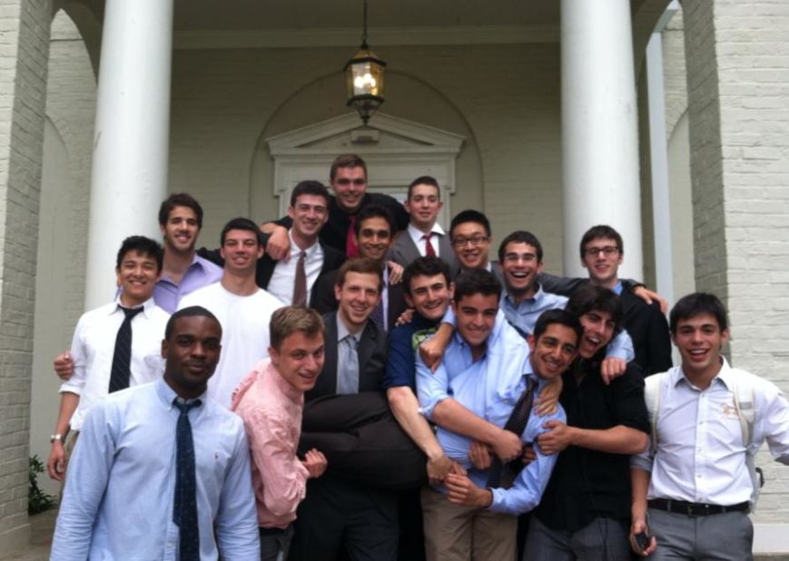Weiss, bottom right, with the spring 2013 Alpha Tau Omega pledge class.